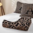thumbnail image 4 of meiyoeat Leopard Print Bow Letter A Twin Quilt Set, Women Teens, Brown Animal Print Twin Coverlet Set, 2 Pieces 1 Bedspread and 1 Pillowcase, 4 of 7