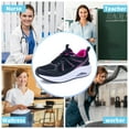 thumbnail image 3 of AOV Women Arch Support Walking Shoes Orthotic Sneakers for Plantar Fasciitis Foot and Heel Pain Relief,US 9 BlackRose, 3 of 8