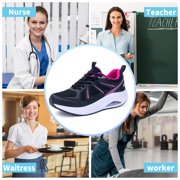 AOV Women's Arch Support Shoes Orthotic Walking Sneakers for Plantar Fasciitis,Black/Rose,7.5