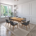 thumbnail image 3 of Juego de Comedor de Madera con 6 Sillas Tapizadas para 6 Personas, Mesa y Sillas para Comedor y Cocina, Midtown Concept Lisboa, Roble y Gris Oscuro, 3 of 5