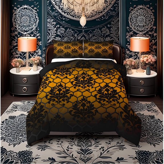 Erosebridal Tribal Damask Bedding Twin Comforter Set, Bohomian Mandala Down Comforter, Vintage Floral Decor, Reversible