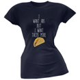 thumbnail image 1 of I Want Abs But I Want Tacos More Navy Soft Juniors T-Shirt, 1 of 1