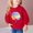 Red, variant on piuwrlz Long Sleeve Sweaters for Girls Boys Printed Sweatshirt Without a Hat Hoodie Black Size 3-4 Years