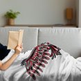 thumbnail image 3 of Ethnic Soft Flannel Fleece Throw Blanket, Haida Art Eagle Motif Pattern Totem Illustration, Cozy Plush for Indoor and Outdoor Use, 60" x 80", Vermilion and Grey, by Ambesonne, 3 of 5