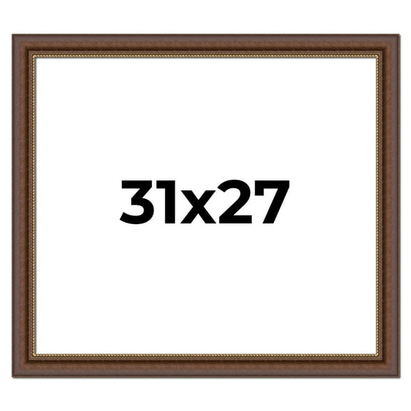 31x27 Copper and Brown Real Wood Picture Frame Width 2 inches | Interior Frame Depth 0.5 inches |