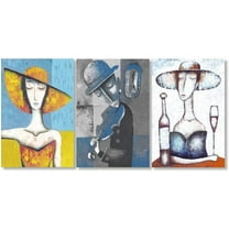 Idea4wall 3 Piece Abstract Canvas Wall Art Graffiti Painting Canvas Prints Modern Home Wall Decor, 16"x24"