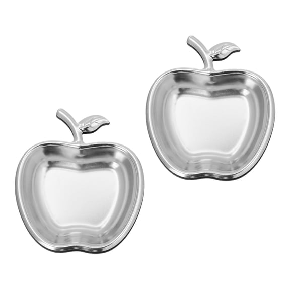 WRITWAA Dipping Plate Stainless Steel Small Plates Round Silver 2Pcs