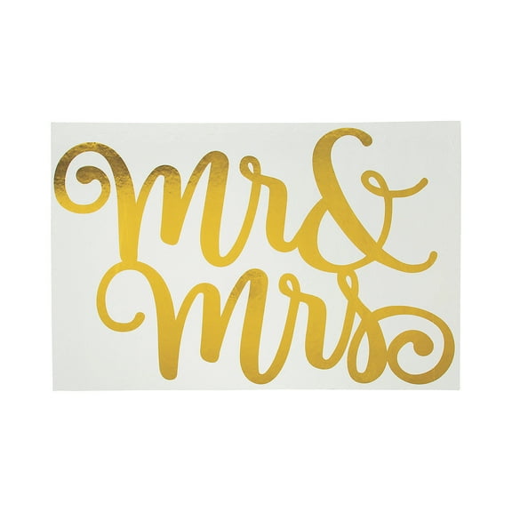 Mr & Mrs Gold Foil Foamcore Backdrop Sig - Party Decor - 1 Piece