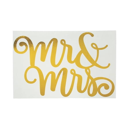 Mr & Mrs Gold Foil Foamcore Backdrop Sig - Party Decor - 1 Piece