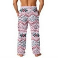 thumbnail image 3 of Fabrcox Christmas Pj Bottoms for Men Xmas Cute Print Flannel Sleep Lounge Pants Loose Fit Casual Fall Printed Pj Pants with Pockets Purple M, 3 of 4