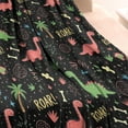 thumbnail image 3 of Black Cartoon Dinosaurs Roar Pattern Blanket,Comfortable Soft Flannel Throw Blanket,All Season,Warm Lightweight Blankets for Sofa Bed Couch Living Room Chair,30"x40", 3 of 4