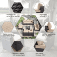 thumbnail image 6 of ALAULM 9 Pieces Patio Conversation Furniture Set Outdoor Sectional Sofa Sets W/Cushions Brown PE Rattan, Sand, 6 of 7