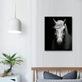 thumbnail image 3 of COMIO LyeArtork Black and White Horses Painting Picture Print on Canvas Vintage Animals Canvas Wall Art Wooden Stretched Framed Posters Prints for Home Men Office Bedroom Decoration, 3 of 4