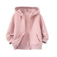 thumbnail image 1 of Veste Fille, Décontractée Couleur Unie Mode à Capuche Zippée avec Poches pour 1-9 Ans, 1 of 9