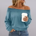 thumbnail image 2 of StSilkitty Off the Shoulder Sweatshirt for Womens Loose Casual Long Sleeve Sweatshirts Lightweight Comfy Pullover Tops, 2 of 6