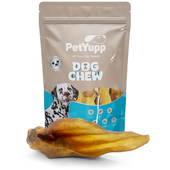 PetYupp Cow Ears with Meat for Dogs, Natural & Single Ingredient Dog Treats, 10 Count