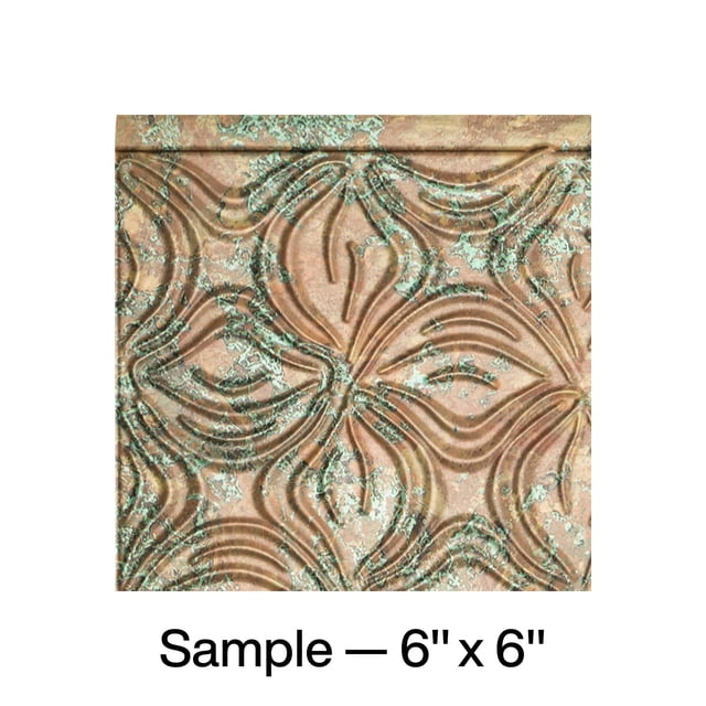 FASÄDE Lotus Decorative Vinyl Backsplash Panel in Copper Fantasy (6X6 Inch Sample)