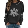 thumbnail image 5 of SimpleJoyi Womens Merry Christmas Snowflake Print Crewneck Long Sleeve Loose Fit Sweatshirt Top, 5 of 5