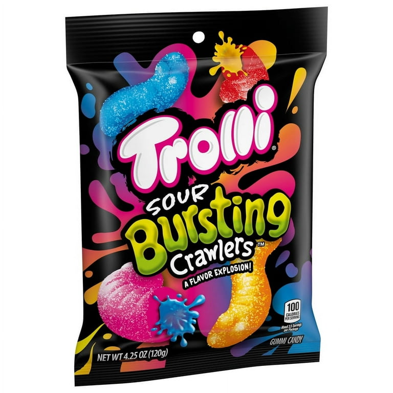 Trolli Sour Bursting Crawlers Gummy Candy, 4.25oz