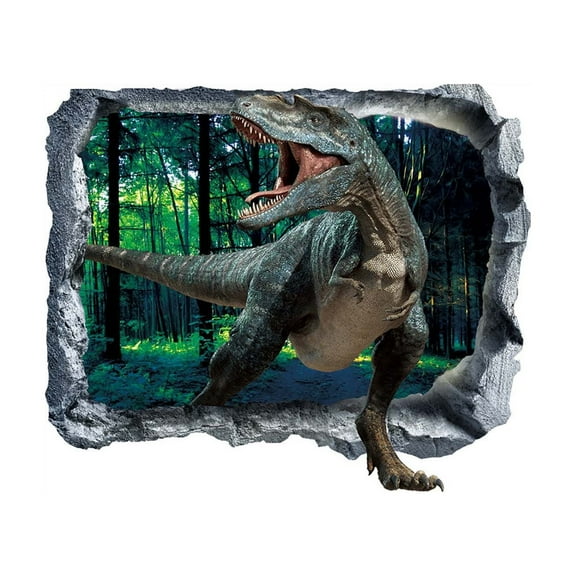 Yooshoverk 3D Broken Wall Dinosaur Wall Sticker Living Room Bedroom Decoration Wall Sticker