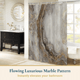 thumbnail image 2 of ComfiTime Shower Curtain with Hooks – Heavy-Duty Mold/Mildew-Resistant, Weighted-Hem Fabric Bathroom Curtain, Water-Repellent, Machine-Washable, Fade-Resistant, Marble, Gray Brown, 72 x 72, 2 of 10