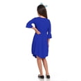 thumbnail image 4 of Honey Vanilla Girls' Fit and Flare Midi Dress with Bell Sleeve and Easy Removable Label Royal Blue Medium 7-8 Years, 4 of 4