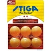 Stiga Two-Star 6-Pack Table Tennis Balls, Orange