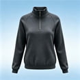 thumbnail image 2 of hlysgo Women's Quarter Zip Blouse Pullover Polar Fleece Sweatshirts Lightweight Stand Collar Warm Jacket Tops Dark Gray,XL, 2 of 4