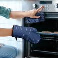 thumbnail image 2 of Blue and White Modern Art Geometric Kitchen Oven Mitt and Pot Holder Sets 2 Pcs for Baking, Cooking and Grilling, Heat Resistant Up To 392 °F, 2 of 7