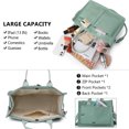 thumbnail image 4 of AOUNQ Canvas Tote Bag for Women Trendy Purse and Handbags Work Tote Bags with Pockets Crossbody Satchel Bag,Green, 4 of 6
