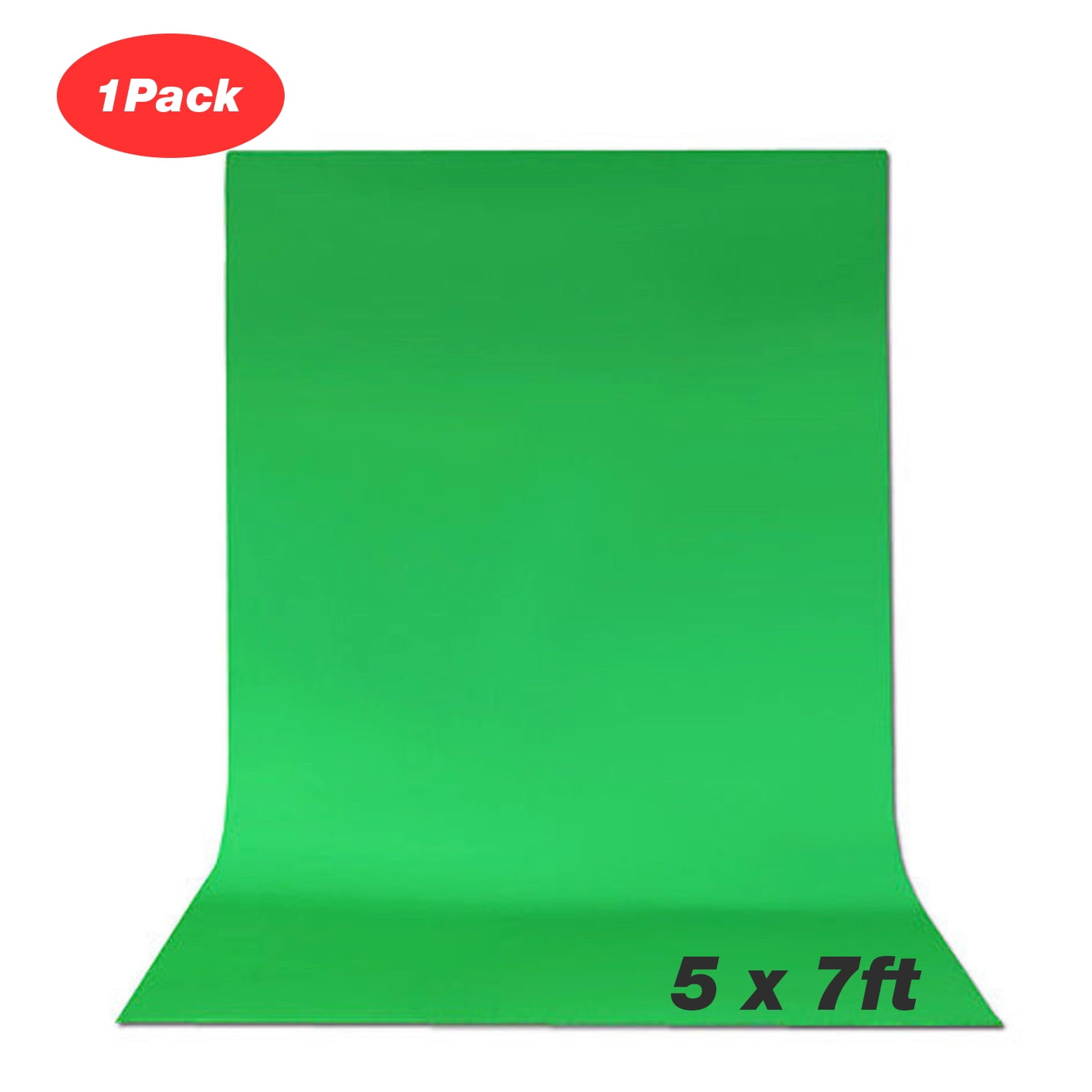 LS Photography [1 Pack] Reflective and None Gloss surface 1Pack 5. x 7ft Green Color Backdrop Muslin, WMT1725