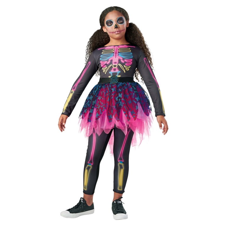 neon skeleton dress NWOT Women's Halloween Costume Neon Skeleton Tutu Dress Size XS US 2-4