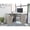 Gray, variant on L-Shaped Desk with Left Return and Sleek Handles / Retractable Tray, Sturdy Desk