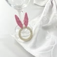 thumbnail image 4 of Servilletero De Madera Servilletero con forma de conejito de Pascua, decoración festiva para cenas de primavera y Pascua, bonito servilletero con temática de conejito (rosa) NCHKUN, 4 of 6