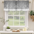 thumbnail image 2 of Grey Snowflakes Christmas Curtain Valances for Windows, Kitchen Valance Window Treatments Panel 2 Pack, Winter Holiday Xmas Snowflake Rod Pocket Short Curtains for Bathroom Bedroom 42 x 18 Inch, 2 of 8