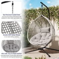 thumbnail image 4 of Jopath Hanging Egg Chair with Stand, Sturdy Hammock Chair with Rattan Weaving, Swing chairs with Soft Removable Cushion for Balcony Bedroom Garden Gray, 4 of 9
