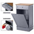 thumbnail image 3 of Kigoty Trash Cabinet, 10 Gallon Tilt Out Wood Trash Canbinet Garbage Hamper Pet Proof for Kitchen, ray, 3 of 9