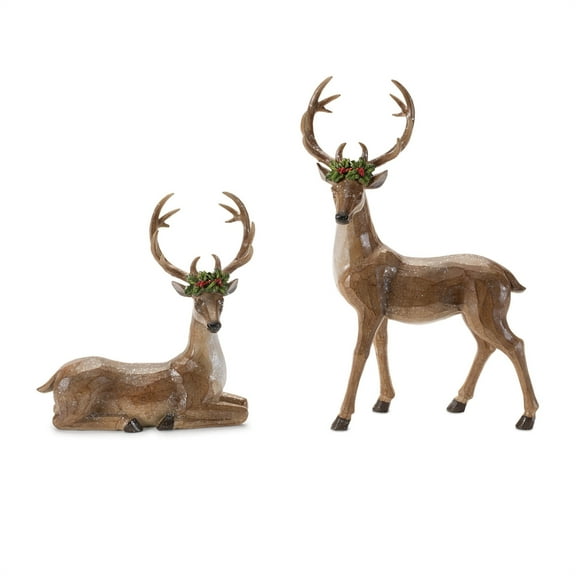 Melrose Holiday Deer Figurine Set of 2