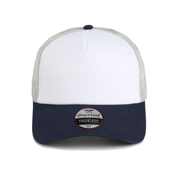 Imperial North Country Trucker Cap, White/ Navy/ Grey - Adjustable