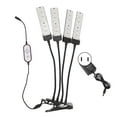 thumbnail image 1 of Luz LED de cultivo, iluminación Flexible de espectro completo de 4 cabezales, lámpara de cultivo de plantas con Clip de atenuación de 5 engranajes con sincronización de 100 a 240V, 1 of 8