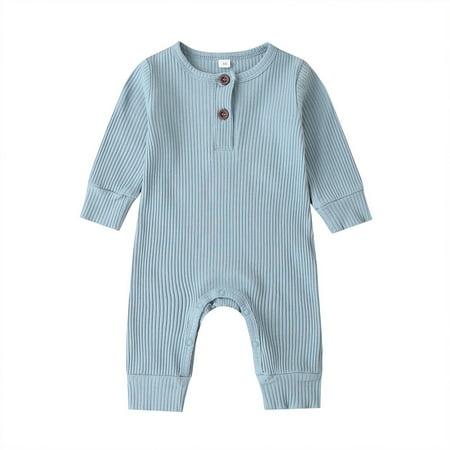 

Newborn Baby Knitted Romper Bodysuit Set Girl Boy Cute Long Sleeve Buttons Jumpsuit Playsuit Autumn Outfit Clothes 0-18 Months