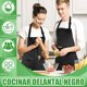 thumbnail image 4 of Delantal de Cocina Impermeables, 4 Piezas Mandiles de Cocina para Mujeres y Hombres, Delantal de Chef con Correa Ajustable y 2 Bolsillos para Restaurante, Barbacoa, Pintura, Jardinería (Negro), 4 of 4