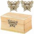 thumbnail image 3 of 2Pcs Vintage Box Clasp Retro Latch Butterfly Shape Decorative Latch Padlock Locking Latch for Jewelry Box Cabinet 52*60mm, 3 of 5