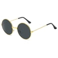 thumbnail image 2 of IAJDKMEK Sunglasses for Women Vintage - Small Round Metal Frame with UV Protection, Classic Retro Shades for Daily Wear, Driving and Casual Outings,Gold, 2 of 3
