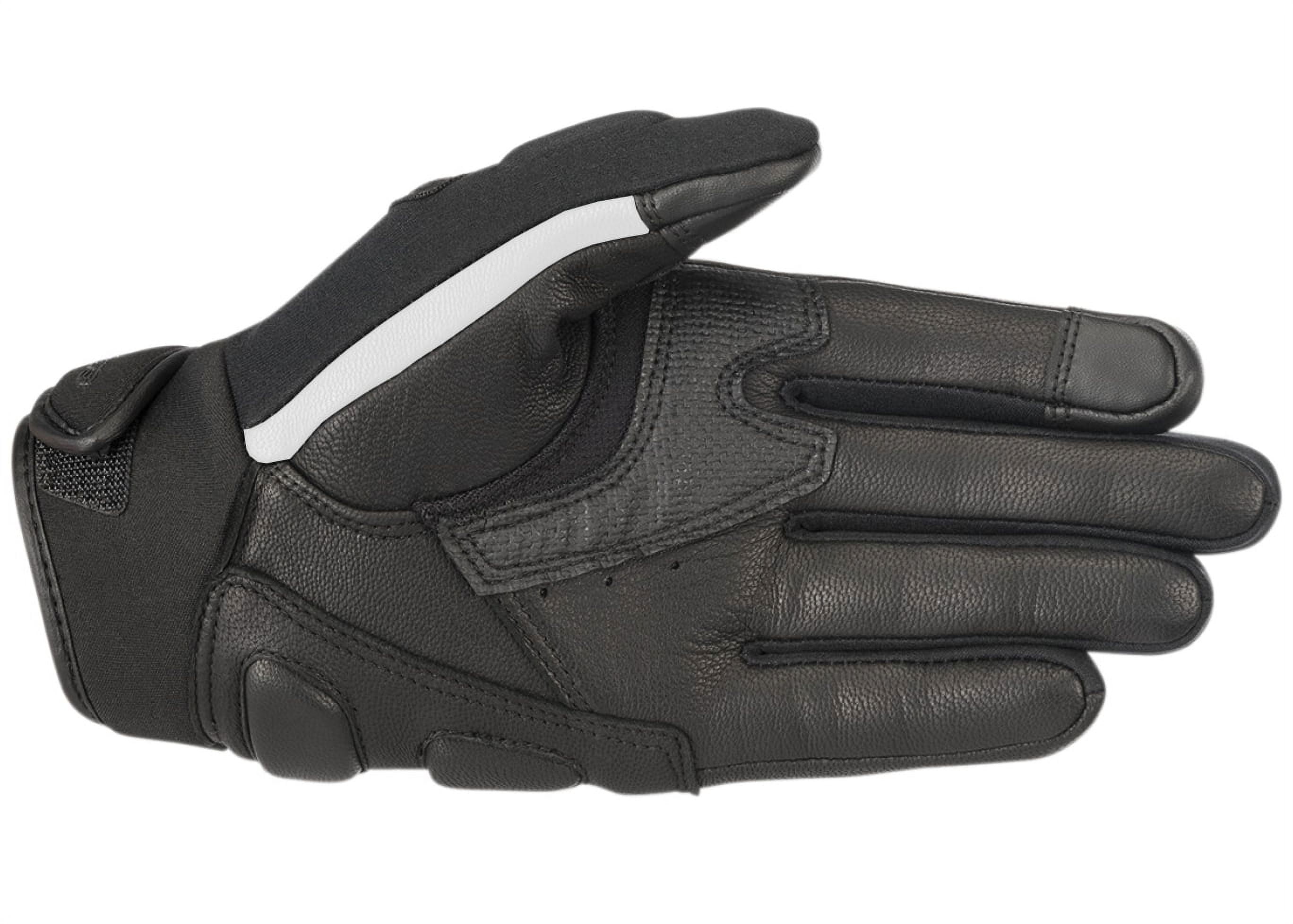 Alpinestars Faster Leather Motorcycle Gloves Black/White LG