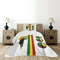 thumbnail image 4 of Ambesonne Jamaican Quilted Bedspread Set 2 Pcs, Minimalist Rastaman, Twin Size, Multicolor, 4 of 5