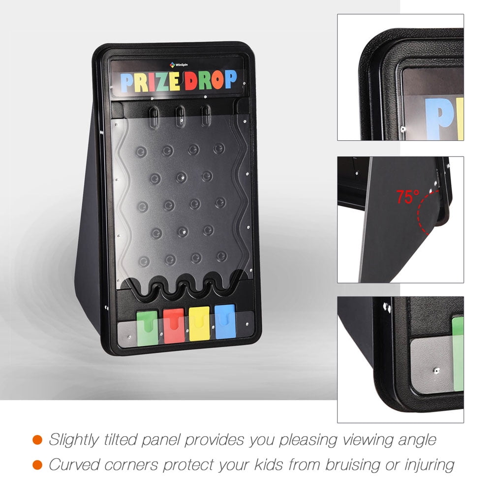 WinSpin Mini Tabletop Prize Drop Board Game Foldable Stand with 8 Playing Pucks for Live Stream Carnival Party Trade Show, 25"x14"