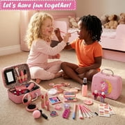 Flybay Kids Makeup Kit for Girls, Princess Toys Washable Makeup Set for Toddlers Children Princess Dress Up Birthday Gifts Toys for 3-12 Year Old Girls
