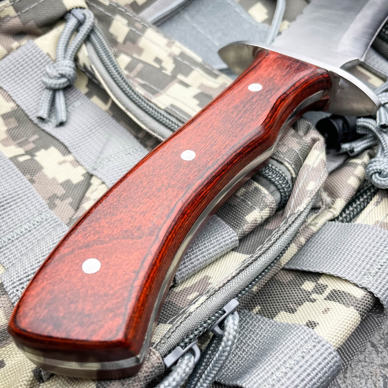 15" Full Tang TRACKER Hunting Rambo Fixed Blade Camping Bowie Knife