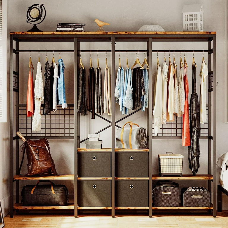 Freestanding Closet Organizer, Clothes Rack with Drawers and